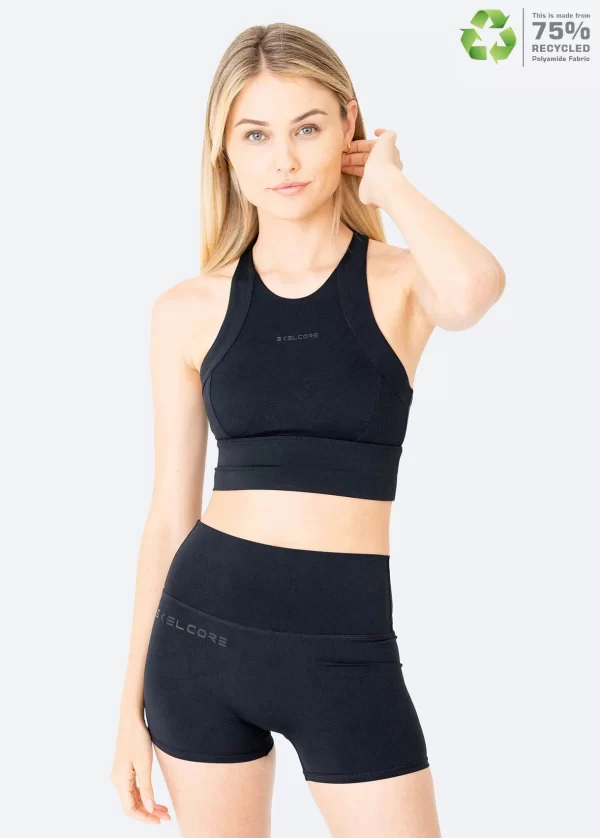 SKELCORE WOMEN'S RECYCLED BLACK BIKER SHORTS - Imagen 4