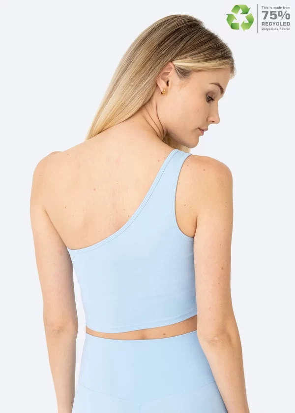 SKELCORE WOMEN'S RECYCLED LIGHT BLUE ONE SHOLDER CROP TOP - Imagen 3